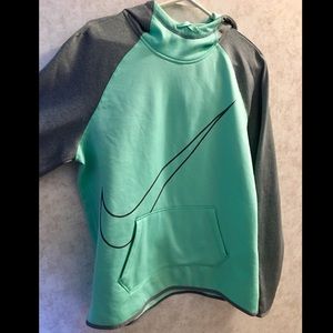 Mint Green and Grey Nike Dri-Fit Hoodie
